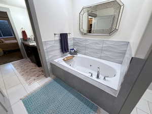 jack and Jill tub with tile surround
