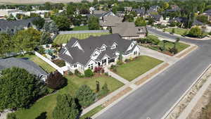Aerial perspective of suburban area