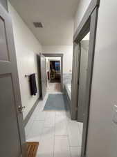 jack and Jill tub/shower with tile surround