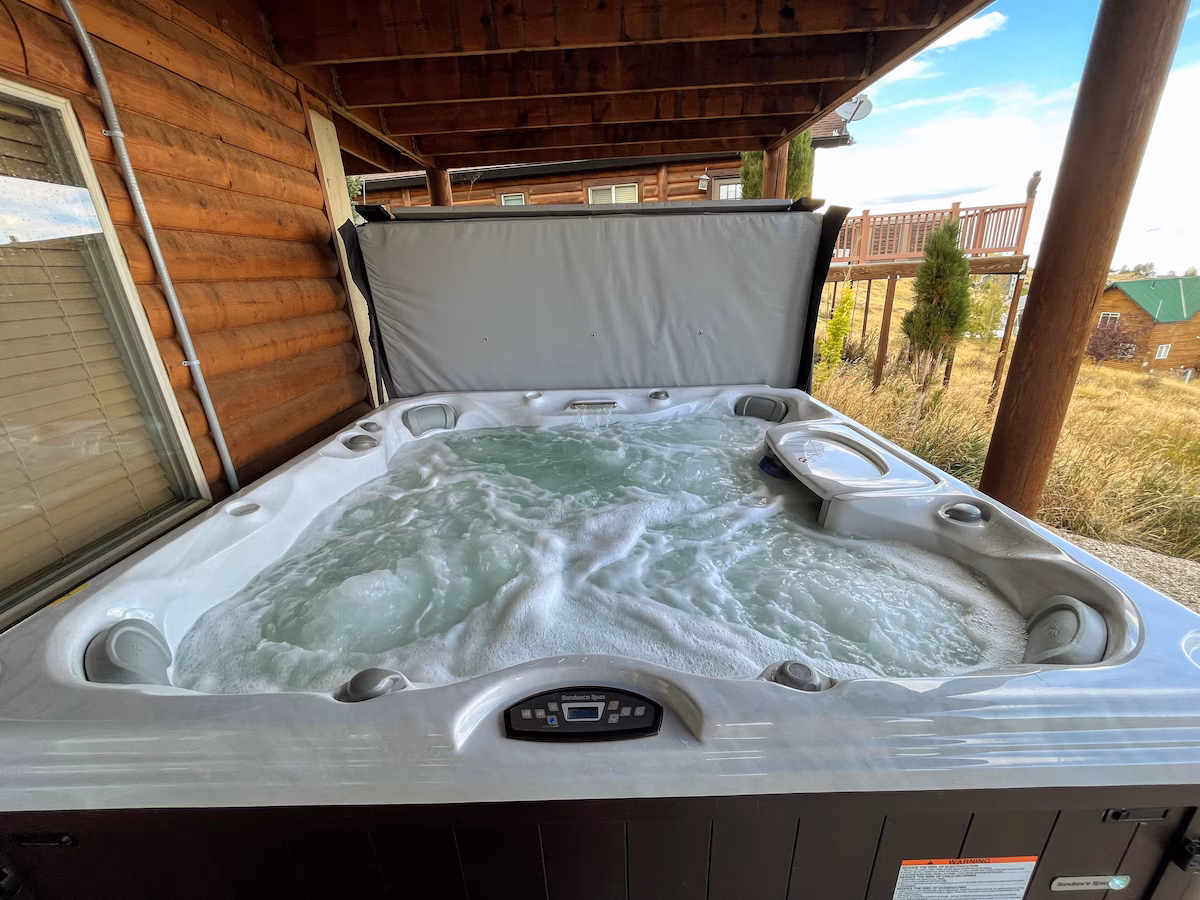 Exterior view of a hot tub