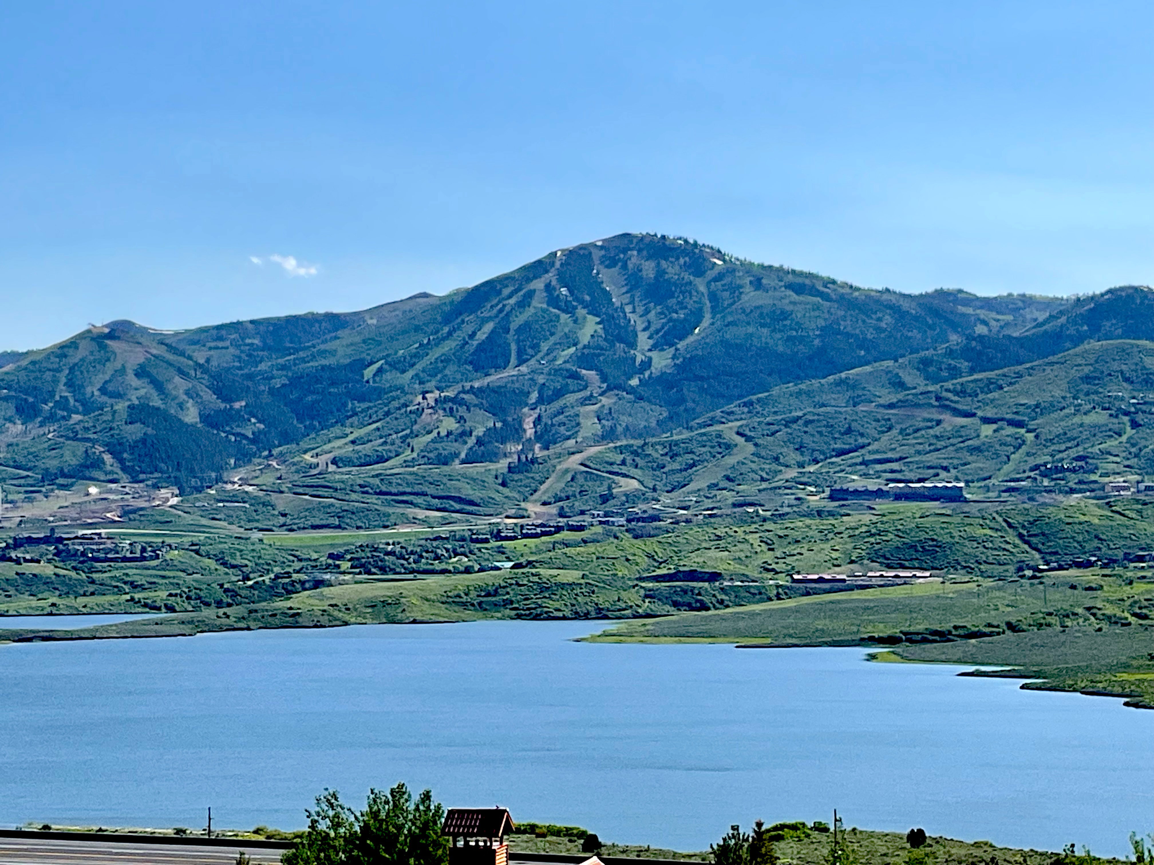 Mountain view with a large body of water
