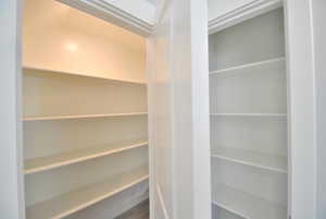 Double pantries for all the space a kitchen may need.  And still more space for a cleaning closet.