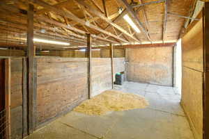 View of horse barn