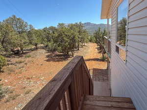 View of yard with a mountain view