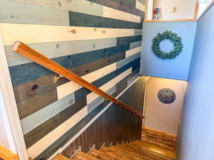 Stairs with wood finished floors