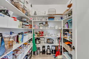 Walk-in pantry in the kitchen