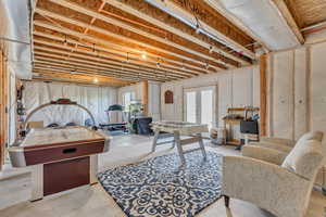 French doors to the back yard, basement entry