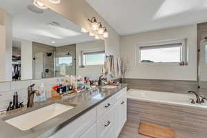 Primary bathroom with double vanity