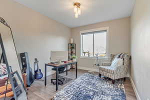 Level 1 bedroom, currently being used as an office.