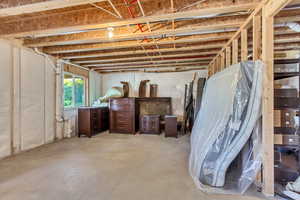 unfinished basement at ground level