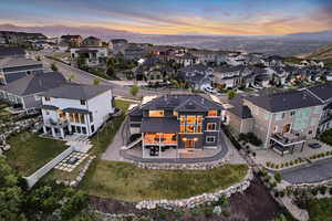 Aerial view of residential area