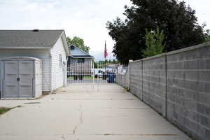 Exterior space with a gate