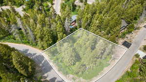 Aerial overview of property's location with property boundaries highlighted