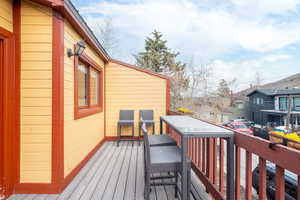 View of wooden deck
