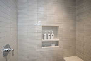 Full bathroom with tiled shower