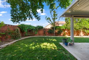 View of yard with a patio
