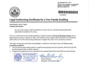 View of a license / certification