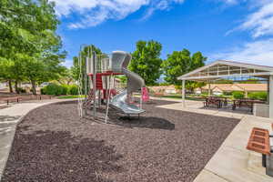 Community jungle gym with a gazebo