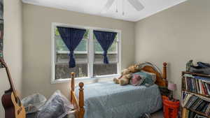 Bedroom 2 with ceiling fan