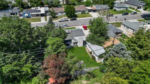 Aerial view of back yard