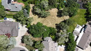 Aerial view of residential area