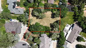 Aerial perspective of suburban area