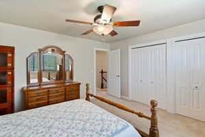 Every bedroom has a ceiling fan.