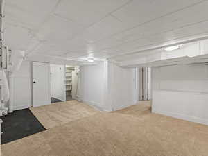 Finished below grade area with carpet