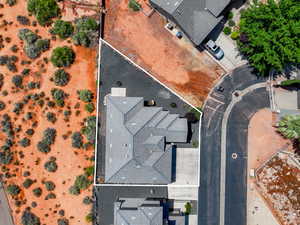 Aerial overview of property's location featuring property boundaries highlighted