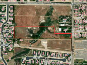 Aerial view of property's location with property boundaries highlighted