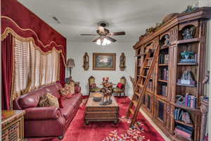 Living room with ceiling fan