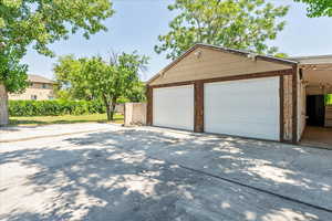Garage with driveway