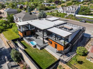 Aerial view of residential area