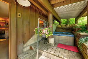 Secluded hot tub