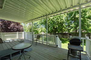 Wooden deck with grilling area
