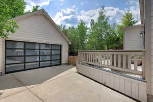 View of detached garage