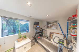 Bedroom, used as an exercise room.