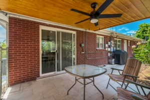 View of patio / terrace featuring a ceiling fan and area for grilling