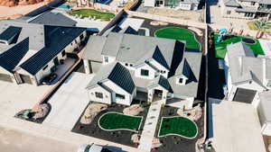 Aerial view of residential area