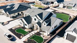 Aerial view of residential area