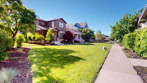 Green space courtyard in front of home