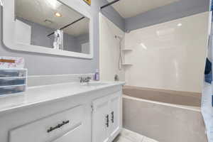 Primary bathroom with spacious tub