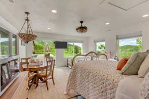 Bedroom with recessed lighting