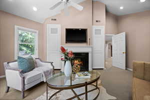 Private room just off the Owner's Suite w/a fireplace.