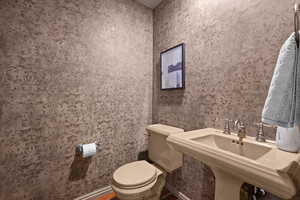 Half bathroom - just off the family room and office.