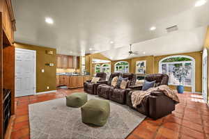 4 theater chairs and TV for family entertainment included