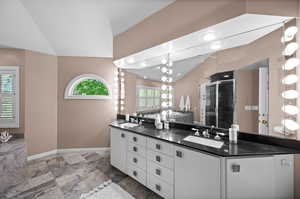 Large Owner's Suite Bath with soaking tub and separate shower