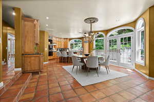 Large Kitchen and Dining Area with patio access.