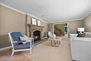 1st Living room with fireplace