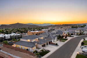 Mountain view with nearby suburban area